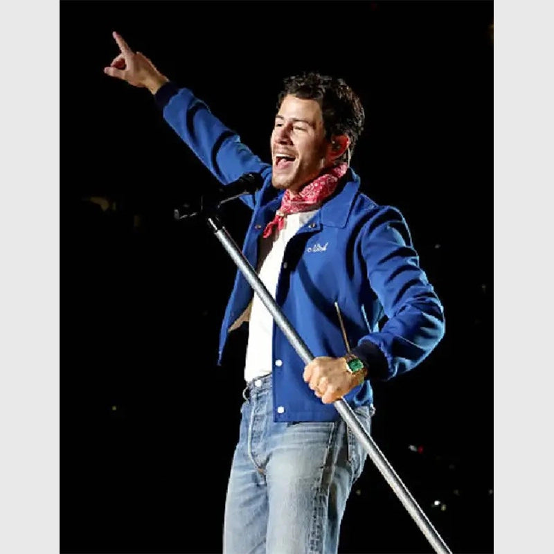 Nick Jonas JONAS20 Blue Jacket Jacket unisex detail view 2 | Dash Racegear — JONAS20 Nick Jonas Blue Jacket – Trendy & Modern