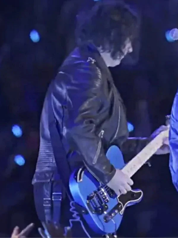 Jack White Halftime Show Leather Jacket Leather Jacket unisex detail view 8 | Dash Racegear — Live performance shot: Jack White’s edgy leather jacket at Packers vs Lions halftime
