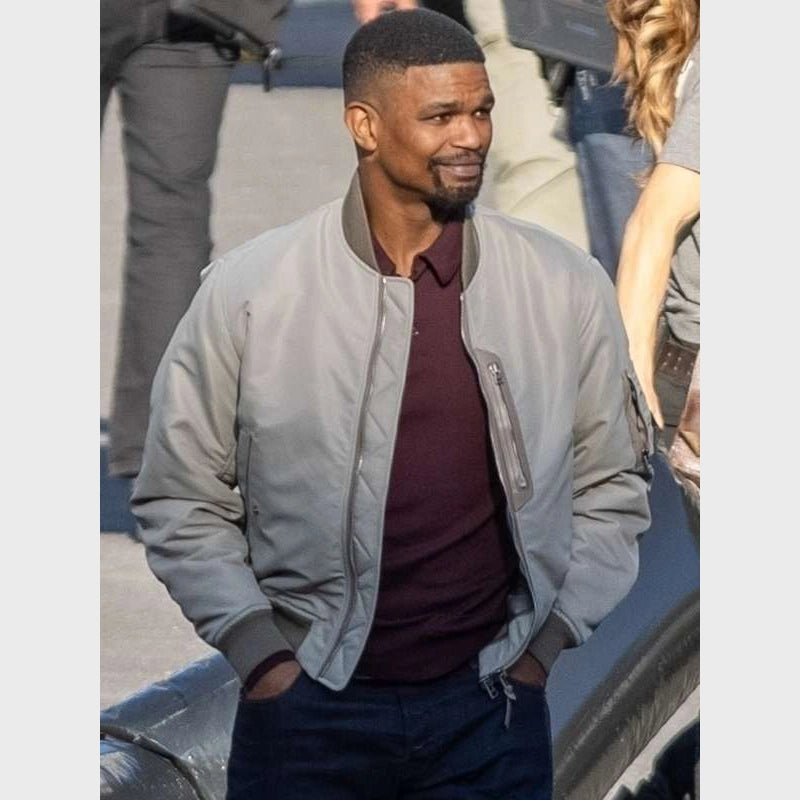 Back in Action 2025 Jamie Foxx Jacket Jacket unisex front product view | Dash Racegear — Back in Action 2025 Film Jacket – Jamie Foxx Wardrobe