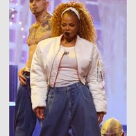 Janet Jackson White Jacket Jacket unisex detail view 2 | Dash Racegear — Celebrity Style White Jacket – Janet Jackson