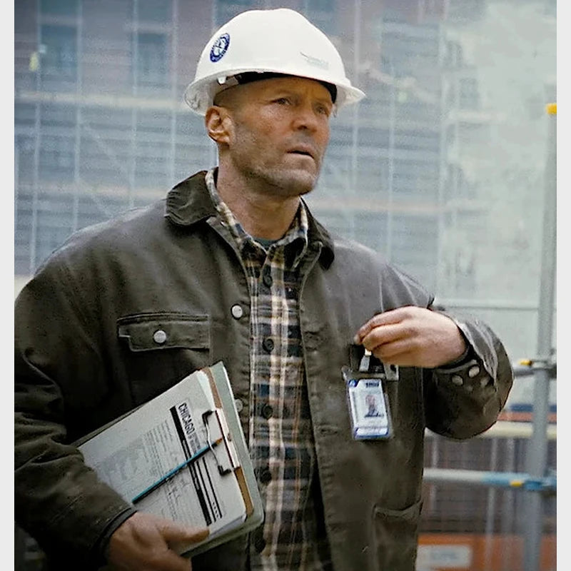A Working Man 2025 Levon Cade Grey Jacket Jacket unisex front product view | Dash Racegear — A Working Man 2025 Jacket – Levon Cade’s Signature Grey Look