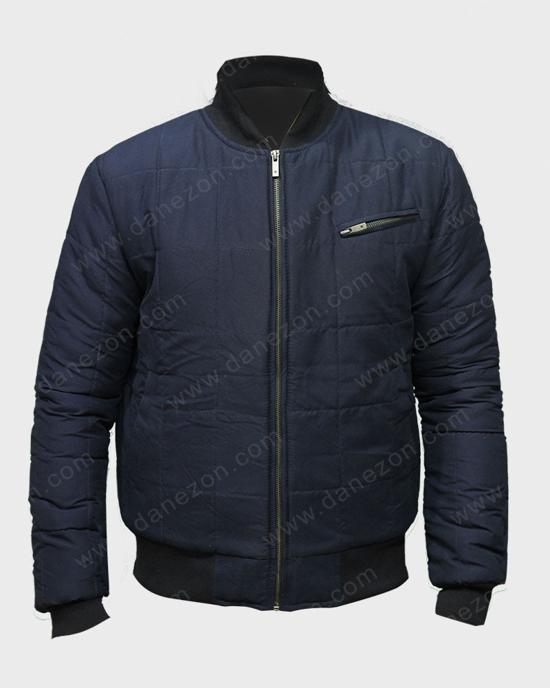 Chicago PD Jay Halstead Blue Bomber Jacket Bomber Jacket unisex front product view | Dash Racegear — Jay Halstead Chicago PD Bomber Jacket