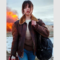 Hurry Up Tomorrow 2025 Jenna Ortega Leather Jacket Leather Jacket unisex front product view | Dash Racegear — Chic Leather Jacket – Jenna Ortega 2025 Hurry Up Tomorrow