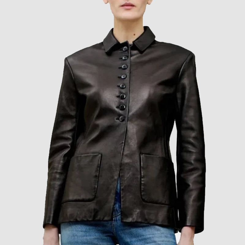 Jennifer Lawrence Black Blazer Blazer unisex detail view 2 | Dash Racegear — Classic Jennifer Lawrence Black Blazer – Perfect for Evening or Day Wear