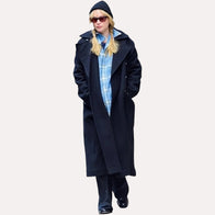 Jennifer Lawrence Black Coat Coat unisex detail view 4 | Dash Racegear — Celebrity Street Style – Jennifer Lawrence Black Overcoat