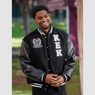 Jessie Raymond All American Homecoming Varsity Jacket Varsity Jacket unisex front product view | Dash Racegear — Jessie Raymond All American Jacket – Authentic Varsity Outerwear