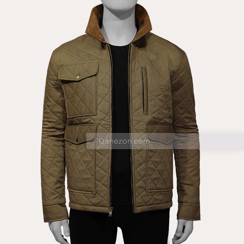 John Dutton Quilted Jacket Jacket unisex front product view | Dash Racegear — S04 Yellowstone john dutton quilted jacket