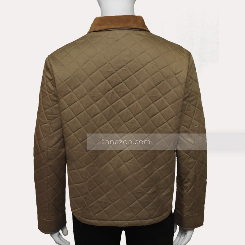 John Dutton Quilted Jacket Jacket unisex detail view 4 | Dash Racegear — John dutton brown quilted jacket