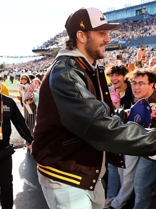 Josh Allen Wyoming Football Jersey Retirement Ceremony Jacket Jacket unisex detail view 3 | Dash Racegear — Josh Allen Wyoming Jacket – Jersey Retirement Celebration Outerwear