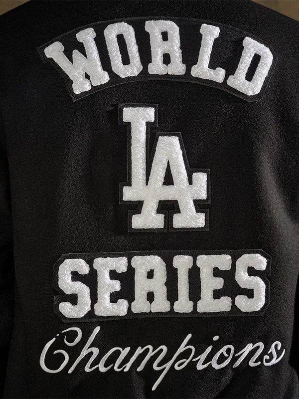 Los Angeles Dodgers Joshua Vides x Fanatics World Series Champions Varsity Jacket Varsity Jacket unisex detail view 3 | Dash Racegear — Joshua Vides Dodgers World Series Fanatics Jacket