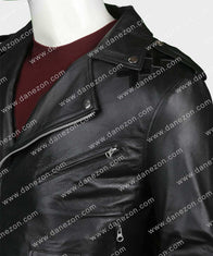 Julian Casablancas Shark Jacket Jacket unisex detail view 5 | Dash Racegear — Julian Casablancas Shark Black Leather Jacket
