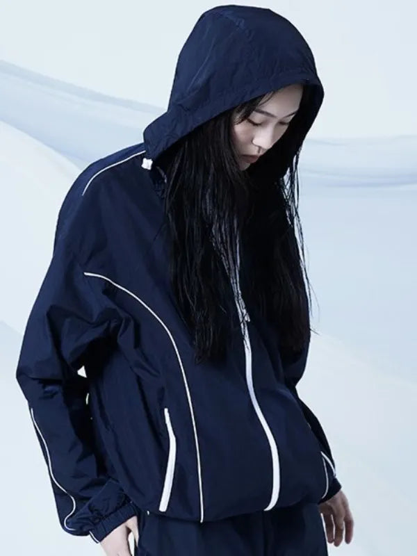 BTS Just Wanna Dive Jacket Jacket unisex detail view 3 | Dash Racegear — Unisex BTS 2026 jacket with full zip closure and comfortable feel in bold blue color.