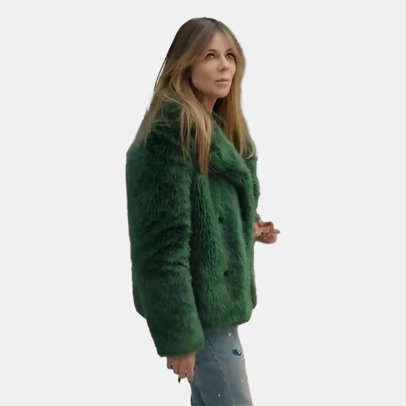 High Potential 2025 Kaitlin Olson Green Fur Coat Coat unisex detail view 5 | Dash Racegear — Kaitlin Olson Coat