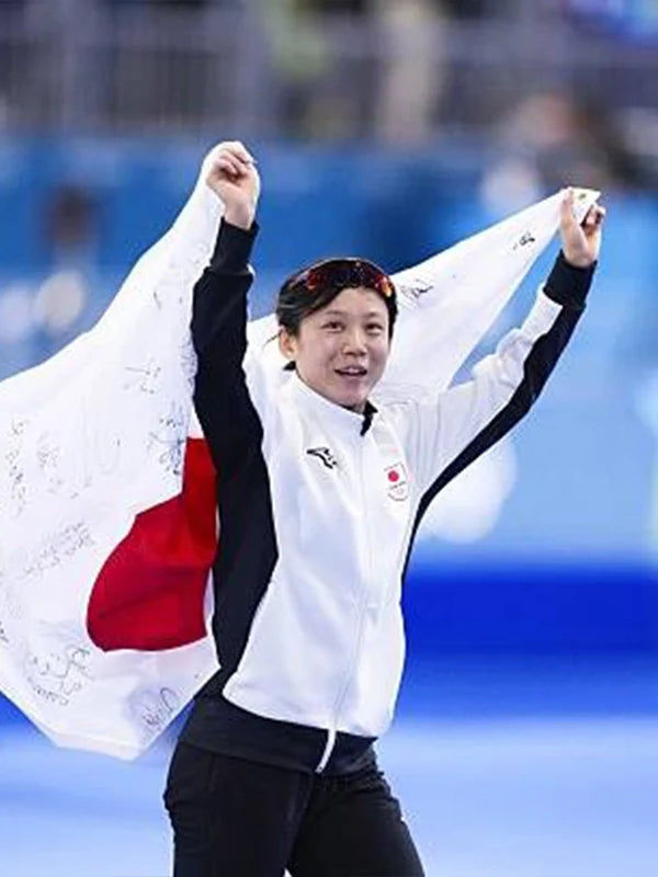 Winter Olympics 2026 Team Japan Kaori Sakamoto Jacket Jacket unisex detail view 5 | Dash Racegear — White/black Opening Ceremony jacket for Team Japan at Milano Cortina 2026 with subtle yet striking design.