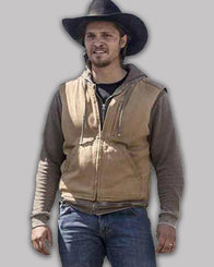 Yellowstone Kayce Dutton Brown Vest Jacket unisex detail view 4 | Dash Racegear — Yellowstone Kayce Dutton Brown Vest