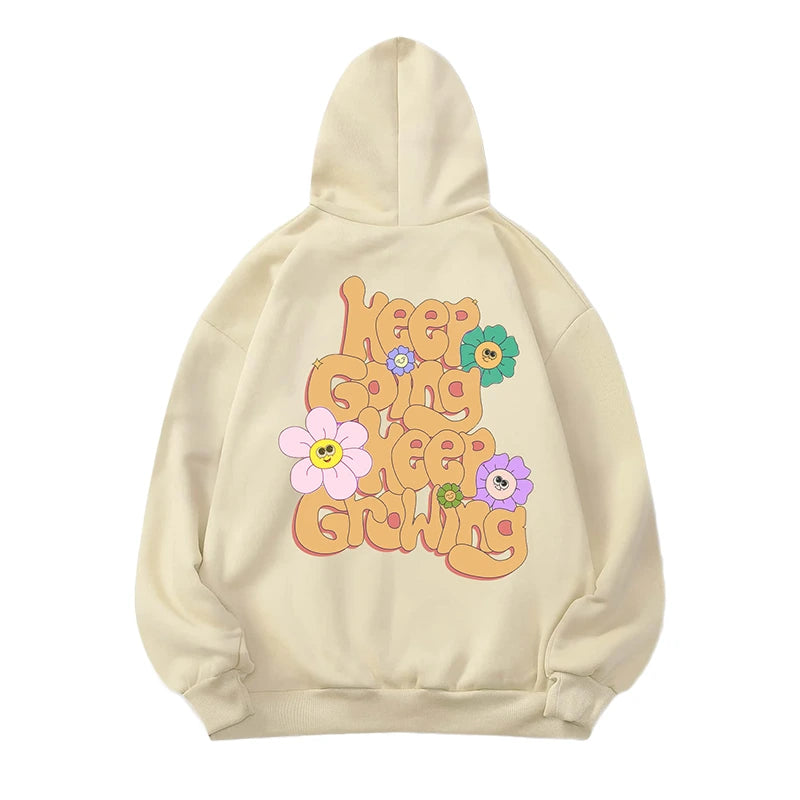 Dash Racegear Graphic Vibes Keep Going Keep Growing Hoodie Hoodie unisex front product view | Dash Racegear — Dash Racegear Graphic Vibes Keep Going Keep Growing Hoodie