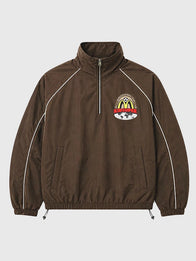 KidSuper X McDonald’s Track Jacket Jacket unisex front product view | Dash Racegear — Kidsuper x McDonalds 2026 World Football Club Brown Track Jacket with a stylish design, smooth feel, and sporty streetwear vibe.