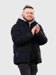 Kim Hellberg Sky Bet Championship Puffer Jacket Puffer Jacket unisex detail view 4 | Dash Racegear — Sheffield United vs Middlesbrough Sky Bet Championship match black hooded puffer jacket with quilted insulation.