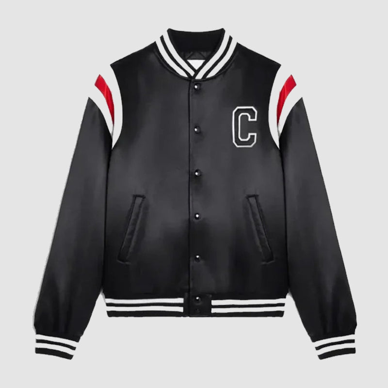 Kim Tae-Hyung Celine Varsity Jacket Varsity Jacket unisex front product view | Dash Racegear — Celine Varsity Jacket – K-Pop Star Kim Tae-Hyung’s Signature Look