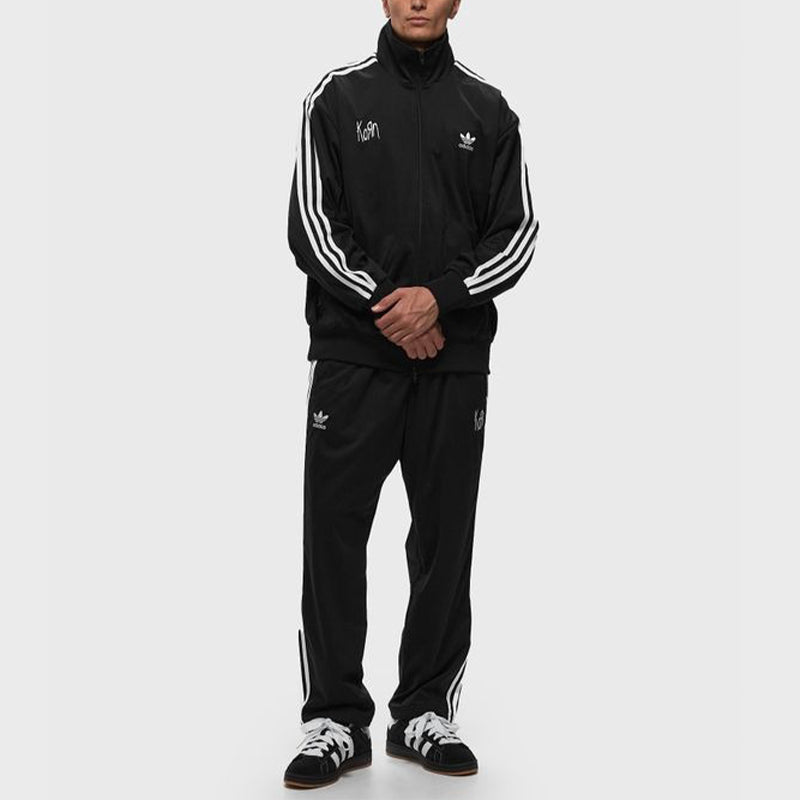 Korn x Adidas Black Tracksuit Tracksuit unisex front product view | Dash Racegear — Korn x Adidas Tracksuit For Sale
