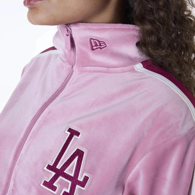 LA Dodgers Womens Pink Track Jacket Jacket unisex detail view 3 | Dash Racegear — Feminine yet bold, this Dodgers track jacket in pink makes a fan statement.