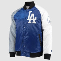 LA Dodgers Tri-Color Satin Jacket Jacket unisex detail view 2 | Dash Racegear — LA Dodgers team satin jacket tri-color