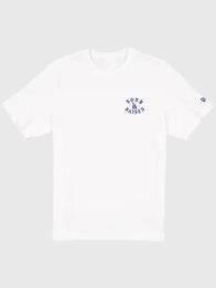 Dodgers New Era x Born x Raised Back-to-Back World Series Champions T-Shirt Shirt unisex detail view 2 | Dash Racegear — Unisex Los Angeles Dodgers tee in white, Old English print commemorating consecutive World Series titles.