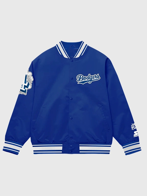 LA Dodgers X Mister Cartoon X Starter Jacket Jacket unisex detail view 2 | Dash Racegear — Stylish LA Dodgers Starter Jacket from Mister Cartoon Collab