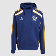 LA Galaxy 2025 Adidas Travel Hoodie Hoodie unisex front product view | Dash Racegear — LA Galaxy 2025 Travel Hoodie – Adidas Performance Edition