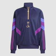 LA Galaxy Adidas 2025 Originals Half Zip Crew Sweatshirt Sweatshirt unisex front product view | Dash Racegear — Adidas LA Galaxy Half Zip Crew Sweatshirt – 2025 Edition