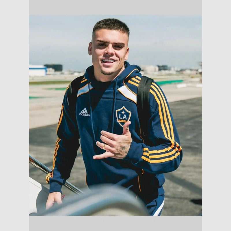 LA Galaxy 2025 Adidas Travel Hoodie Hoodie unisex detail view 4 | Dash Racegear — LA Galaxy 2025 Adidas Hoodie – Comfortable Travel Wear