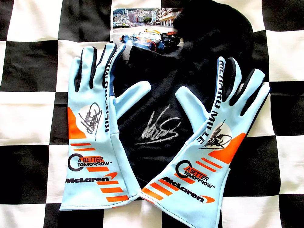LANDO NORRIS MCLAREN RARE SPECIAL EDITION GULF F1 GLOVES ( Baby ) DASH RACEGEAR