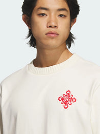 Adidas Chinese New Year SS26 T-Shirt Shirt unisex detail view 6 | Dash Racegear — Recreated Adidas Lunar New Year SS26 white crewneck T-shirt offering a minimal look suited for modern streetwear