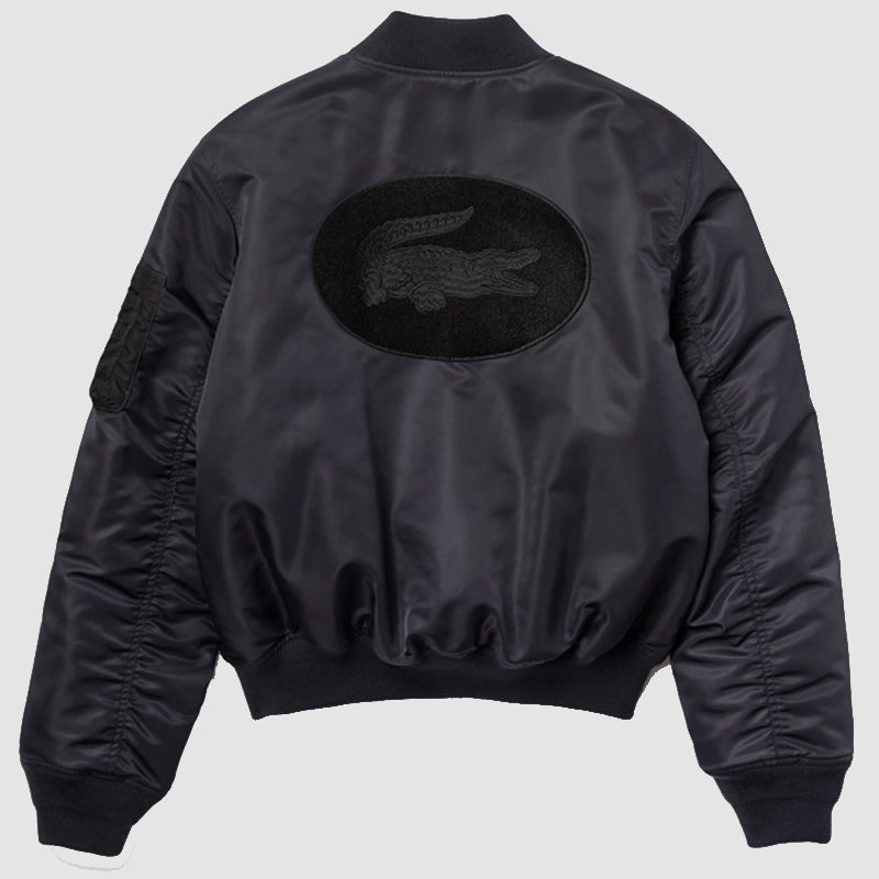 Lacoste Oversized Contrast Bomber Jacket Bomber Jacket unisex detail view 2 | Dash Racegear — Lacoste Contrast Bomber Jacket in Oversized Fit