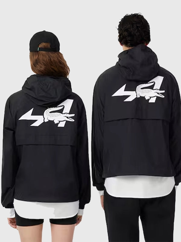 Lacoste x Alpine Jacket Jacket unisex detail view 2 | Dash Racegear — The 2026 Lacoste x Alpine Black Jacket blends casual comfort, stylish details, and a contemporary athletic look.