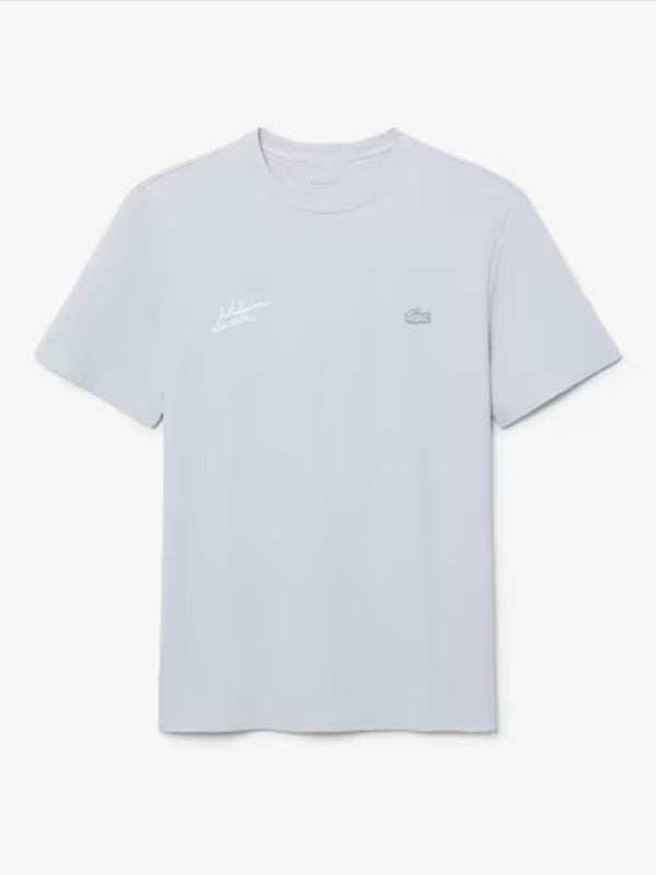 Lacoste x Alpine Graphic T-Shirt Shirt unisex detail view 3 | Dash Racegear — 2026 Unisex Light Grey Graphic Tee from Lacoste x Alpine offers a relaxed silhouette with a fresh modern fashion vibe.