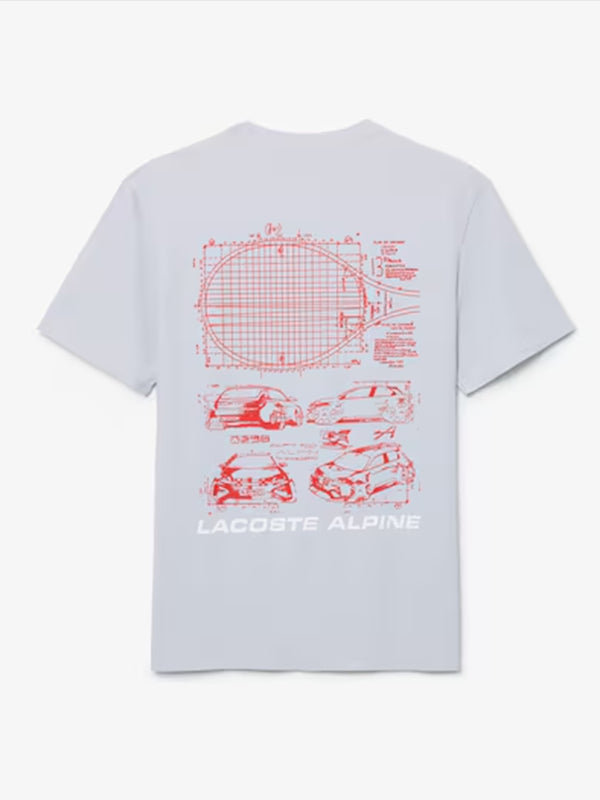 Lacoste x Alpine Graphic T-Shirt Shirt unisex detail view 4 | Dash Racegear — The 2026 Lacoste x Alpine Unisex T-Shirt blends clean design, soft jersey comfort, and a contemporary racing-inspired look.
