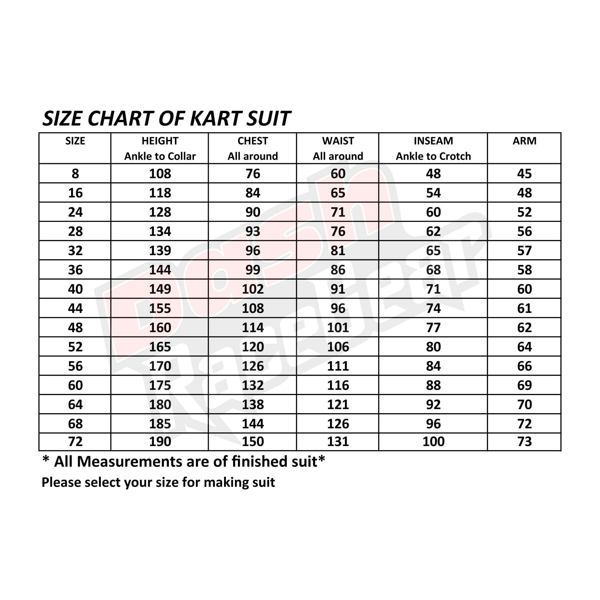 Laisure Rental Go kart Race Suit - Dash Racegear Store