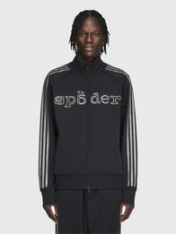 Adidas x SP5DER Rhinestone Track Jacket Jacket unisex detail view 2 | Dash Racegear — Adidas x SP5DER black track jacket from the 2026 collection blending rhinestone detailing with modern sportswear fashion.