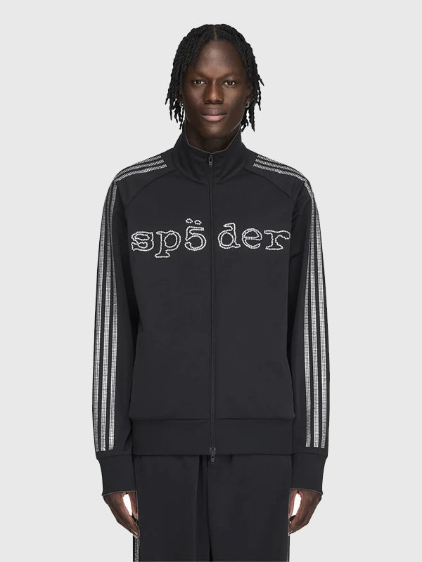 Adidas x SP5DER Rhinestone Track Jacket Jacket unisex detail view 2 | Dash Racegear — Adidas x SP5DER black track jacket from the 2026 collection blending rhinestone detailing with modern sportswear fashion.