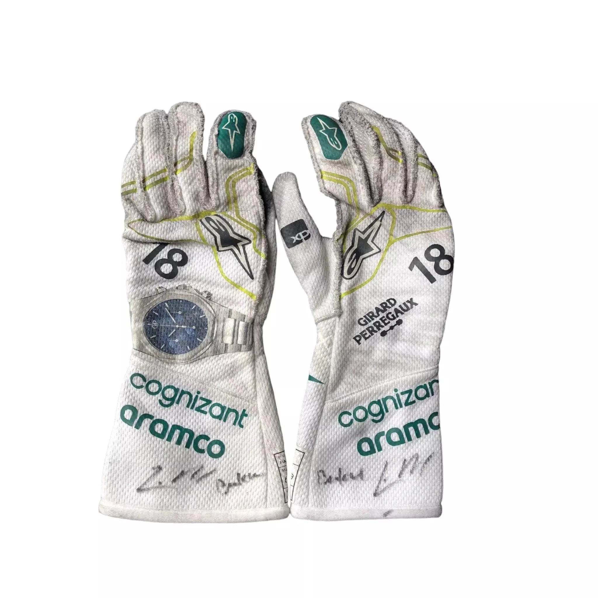 2023 Lance Stroll Baku Worn Gloves DASH RACEGEAR
