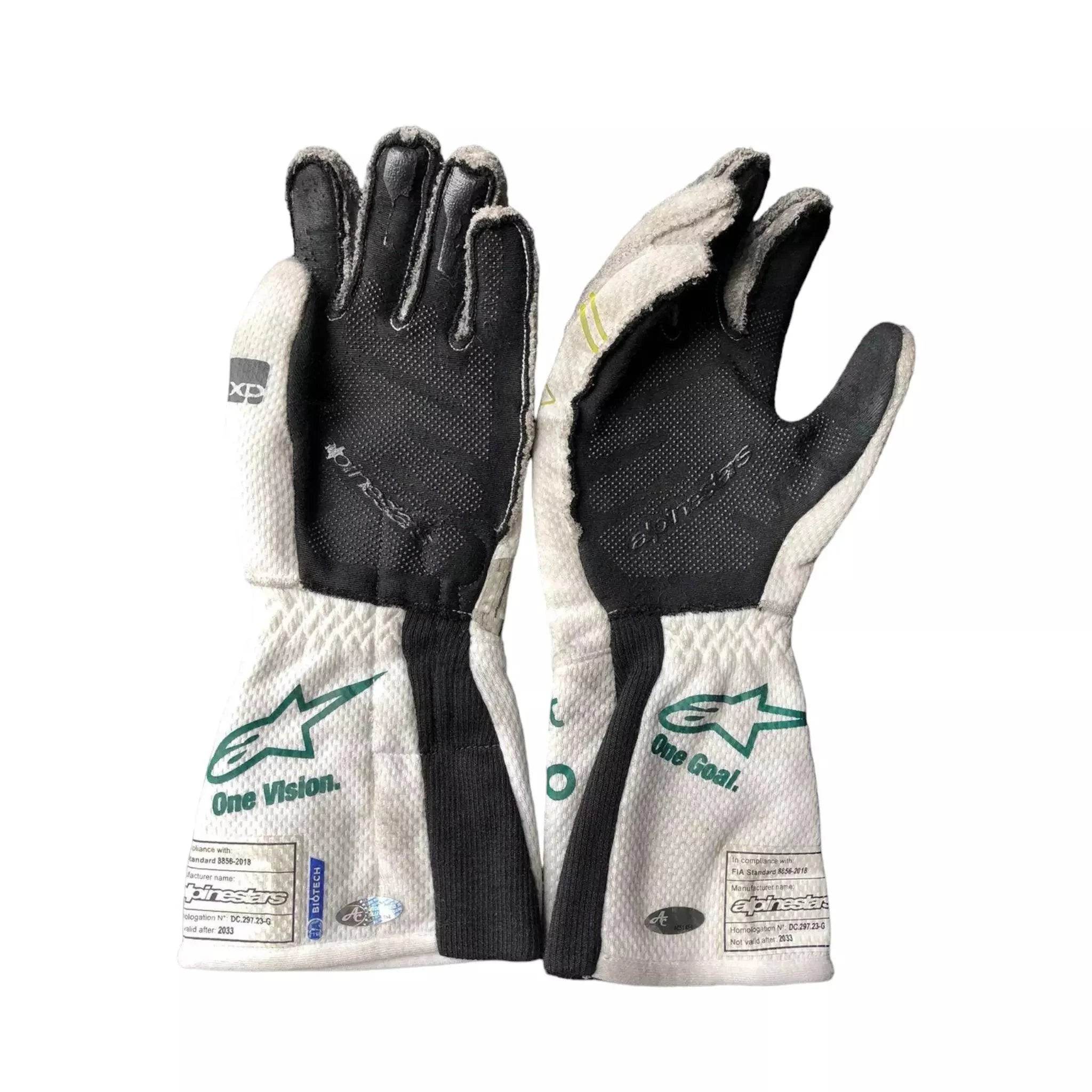 2023 Lance Stroll Baku Worn Gloves DASH RACEGEAR