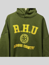Landon Barker Green Hoodie Hoodie unisex detail view 7 | Dash Racegear — Landon Barker Rhude Green Hoodie in a unisex pullover design, ideal for fashion lovers styling cozy daily looks.