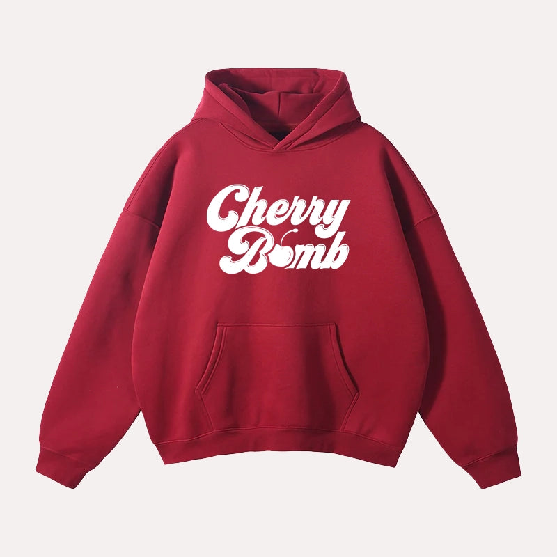 Dash Racegear Graphic Vibes Cherry Bomb Hoodie Hoodie unisex detail view 2 | Dash Racegear — Trendy Dash Racegear Cherry Bomb Pullover Hoodie in Fleece