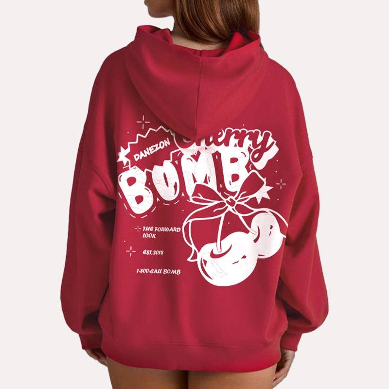 Dash Racegear Graphic Vibes Cherry Bomb Hoodie Hoodie unisex detail view 3 | Dash Racegear — Graphic Vibes Cherry Bomb Hoodie - Exclusive Design by Dash Racegear