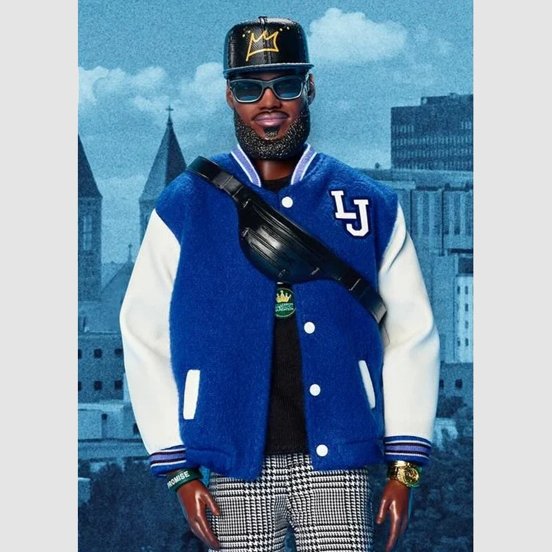 LeBron James LeBARBIE Varsity Jacket Varsity Jacket unisex front product view | Dash Racegear — LeBron James x LeBARBIE Varsity Jacket – Playful Iconic Streetwear