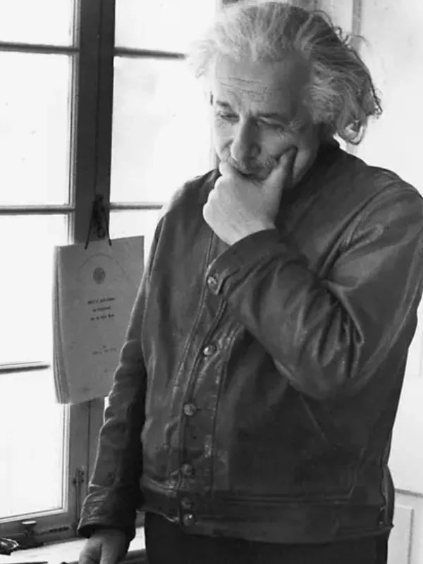 LVC Einstein Jacket Jacket unisex detail view 7 | Dash Racegear — Levi's Black Menlo Cossack Leather Jacket, Albert Einstein collection, iconic vintage leather look.
