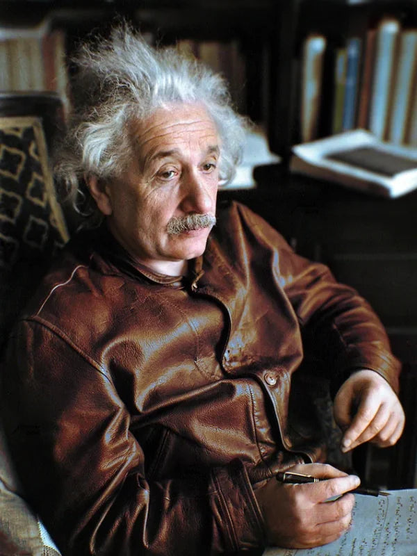 LVC Einstein Jacket Jacket unisex detail view 5 | Dash Racegear — Levi's Menlo Cossack Leather Jacket, brown, Albert Einstein design, rugged and stylish outerwear.