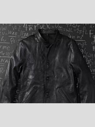 LVC Einstein Jacket Jacket unisex detail view 9 | Dash Racegear — Black leather Levi's Menlo Cossack Jacket, Albert Einstein edition, timeless streetwear staple.