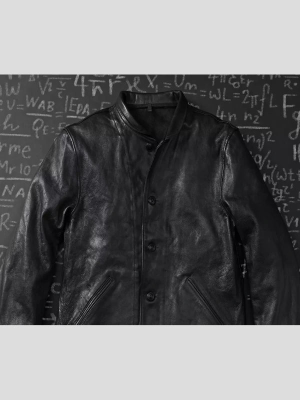 LVC Einstein Jacket Jacket unisex detail view 9 | Dash Racegear — Black leather Levi's Menlo Cossack Jacket, Albert Einstein edition, timeless streetwear staple.